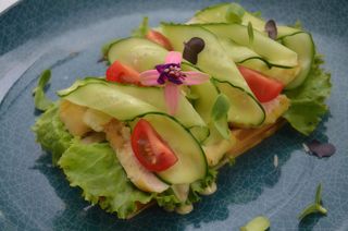 Бельгійська вафля "Курка гриль, Пармезан & соус Дорблю" (220 г)