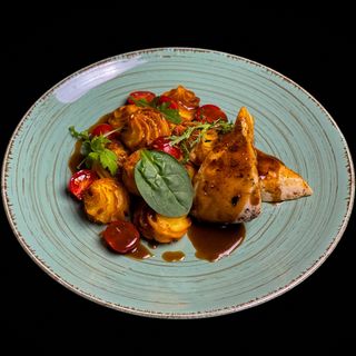 Ккрячий стейк з крокетами