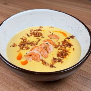 Сирний крем-суп з креветками