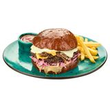 Даблбургер з Бріскетом та грибним соусом