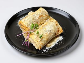 Млинці з курячим м’ясом та білими грибами