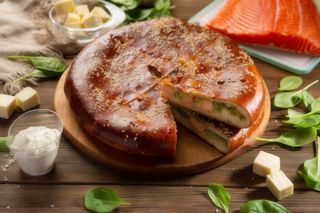 Пиріг з лососем та шпинатом (830г)