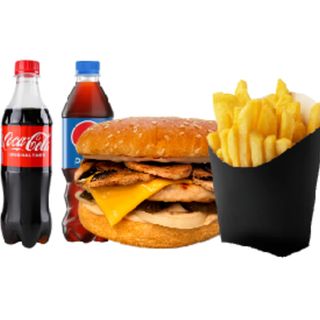 Бургер Грибний + Картопля Фрі (мала) + Напій 0,5л.