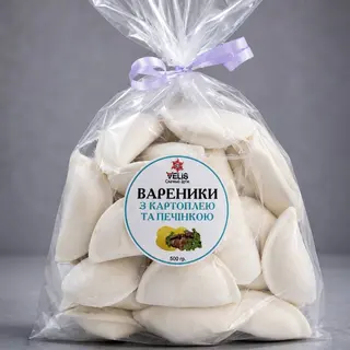 Заморожені вареники з картоплею і печінкою 500 грам
