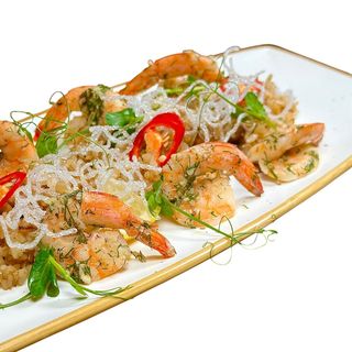 Креветки, обсмажені в лимонно-часниковому соусі(80/50/20)