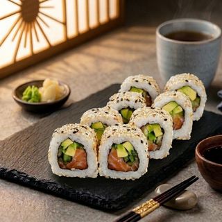 Каліфорнія з лососем в кунжуті (330г)