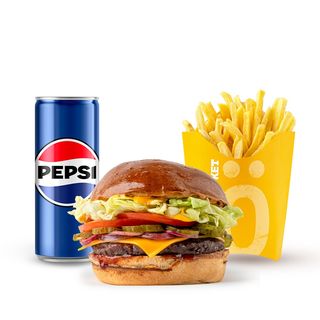 Комбо меню Бургер з рваною яловичиною (350г)