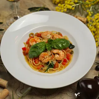 Спагеті з креветками (400г)