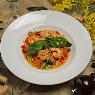 Спагеті з креветками (400г)