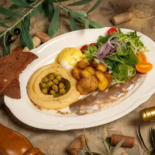 Сніданок з копченою скумбрією та хумусом (420 гр)