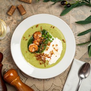 Крем-суп зі шпинату та зеленого горошку (350г)