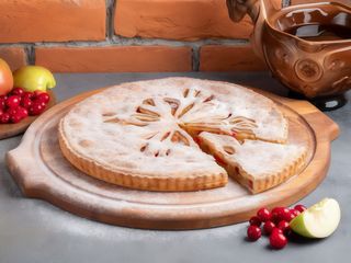 Пиріг з яблуками, корицею, родзинками та горіхами(600г)