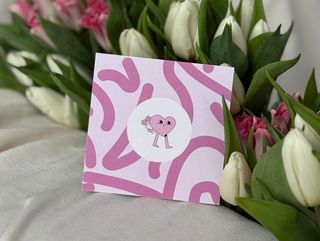 Записка Валентинка рожеве Серце