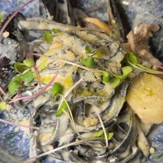 Чорні тальятелле з морепродуктами