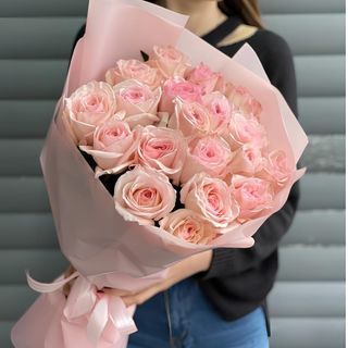 Букет з піоноподібною трояндою Pink Ohara (L)