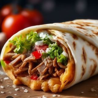 Сулугуні і Чеддер в лаваші з куркою 