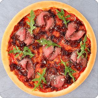 Піца з ростбіфом та цибулевим мармеладом 30 см