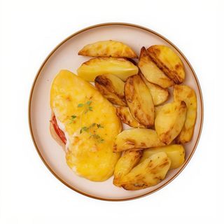 КУРКА З СИРОМ ТА ЗАПЕЧЕНОЮ КАРТОПЛЕЮ