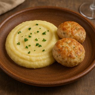 Пюре з 2 курячими котлетками