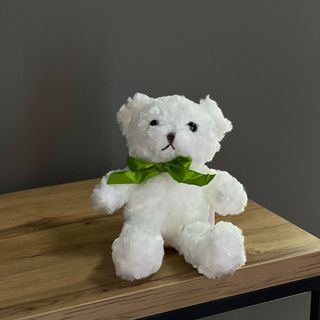 Ведмедик кучерявий з бантом 30 см