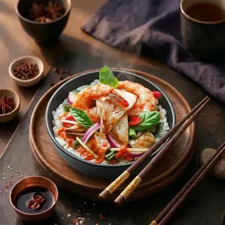 Мікс Морепродуктів під рисовою подушкою (250г)