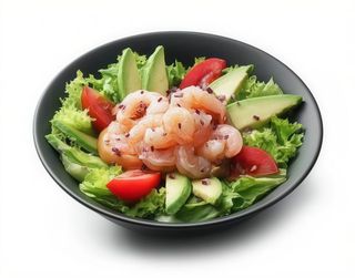 Салат з атлантичних креветок та авокадо