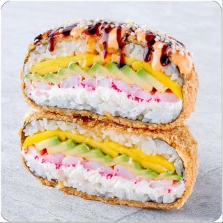 Суші-бургер з креветкою