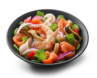 Салат з маринованими морепродуктами та овочами (200г)