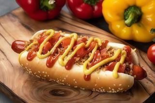 Хот-дог з кукурудзою та смаженим беконом (270г)