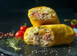 Шаурма в сирному лаваші з грибами