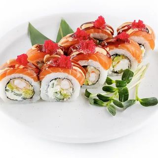 Європейський рол з лососем та креветкою