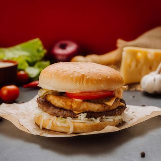 Бургер подвійний Chicken + Beef