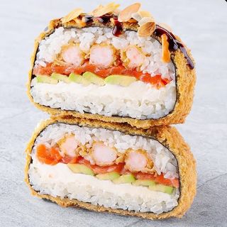 Суші бургер лосось-креветка