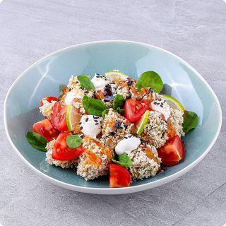 Салат з хрусткими баклажанами