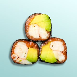 Рол без рису з тигровою креветкою (200г/6шт)