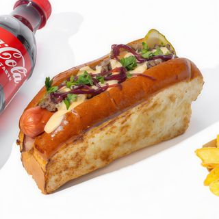 Дог з яловичиною та чеддером МЕНЮ