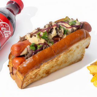 Дабл дог з яловичиною та чеддером МЕНЮ