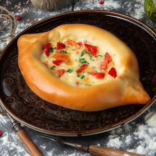 Великий хачапурі по - Аджарськи з томатами  (450г)