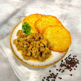 Деруни з шкварками та цибулькою(250 грам)