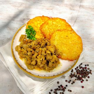 Деруни з шкварками та цибулькою(250 грам)