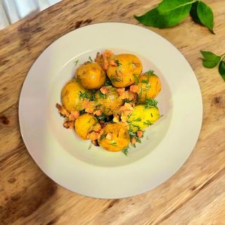 Картопля зі шкварками та кропом(270г)
