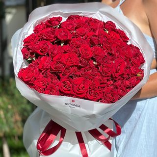 31 гілка троянд Dominica в пакуванні №58