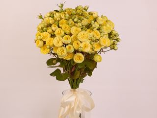 Букет 21 гілка кущової троянди Лемон Трансетер 70 см