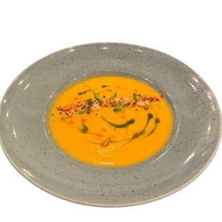 Гарбузовий крем суп з креветками