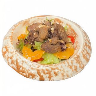 Салат з курячою печінкою та мандарином