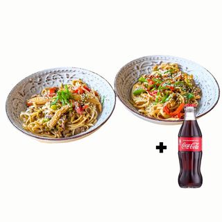 Удон з куркою+Удон з телятиною (700г)