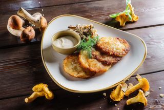 Деруни з грибами (230/20г)