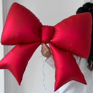 Бант фольгований червоний матовий, 75 см. 