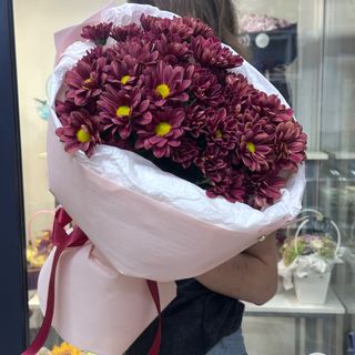 Букет «Хризантема червона (5)»