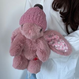 Іграшка Кролик рожевий з квітковими вушками